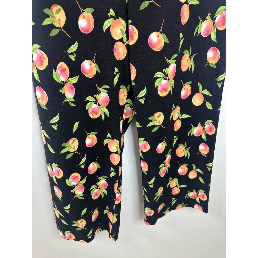 Maeve x Anthropologie Colette Crop Ankle Wide-Leg Pants Black Peach Print 33 - Picture 4 of 15